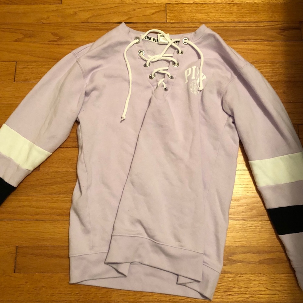 Purple lace up sweatshirt from pink